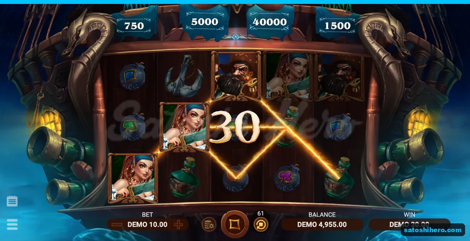 30.00 win with golden payline streaks
