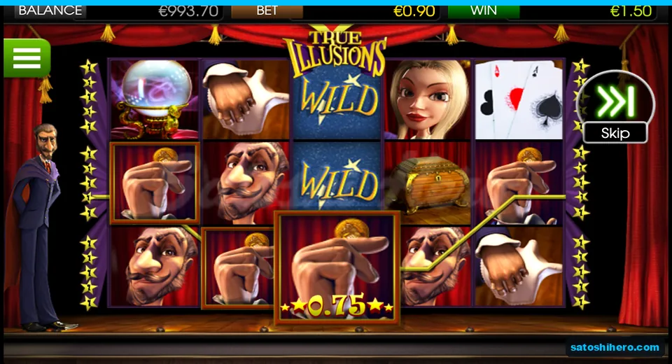 Two Coin Hand paylines highlight a small payout