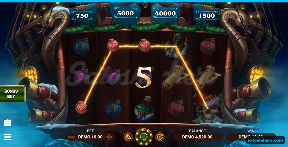 10.00 win line glows across reels