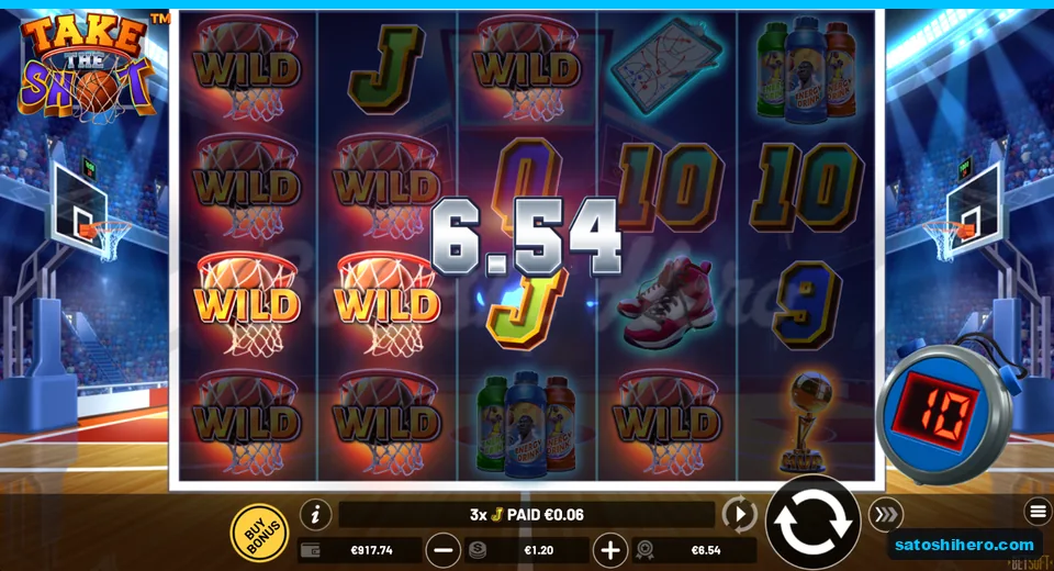 $6.54 win shown after stopwatch conversion