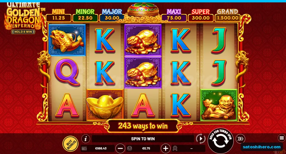 5x3 base grid settled with jackpot plaques