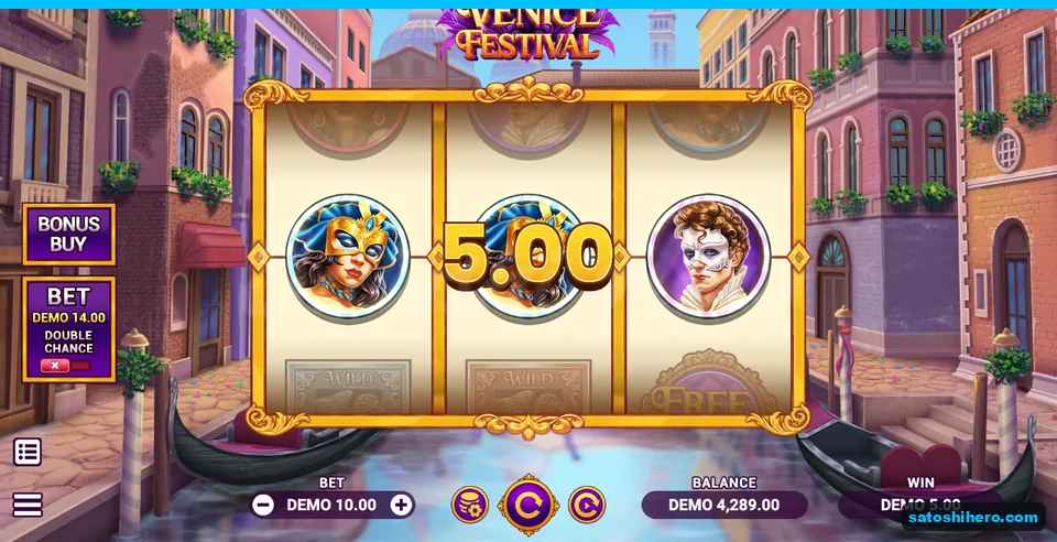 5.00 win shown across three masked portraits