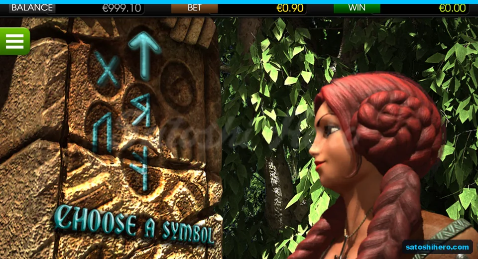 Glowing rune choices carved into stone