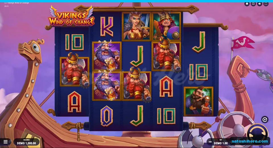 Base screen with longship board and Viking symbols