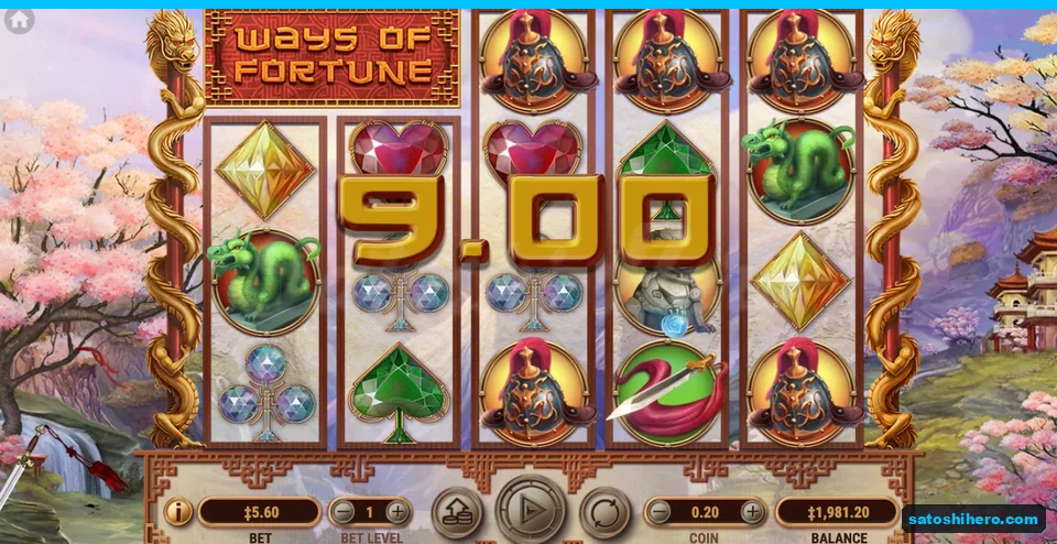 Free spin shows helmets and 9.00 win