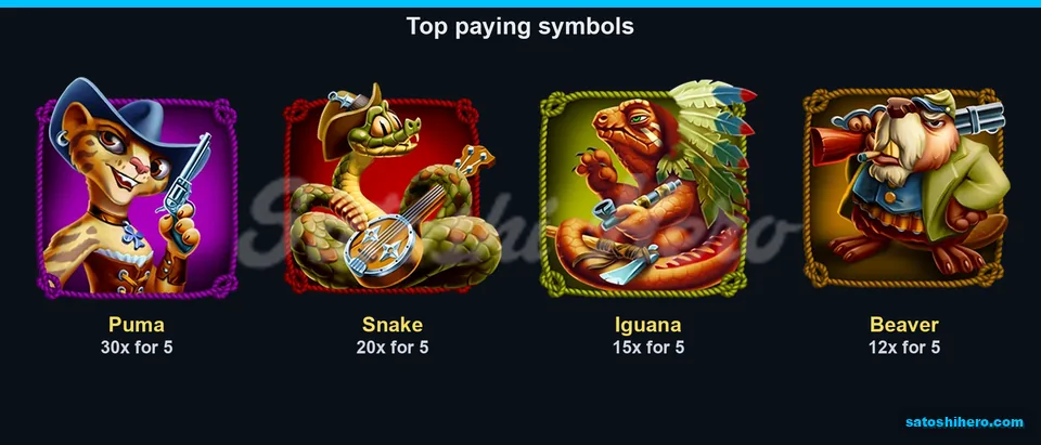 Four animal symbols show top pay values