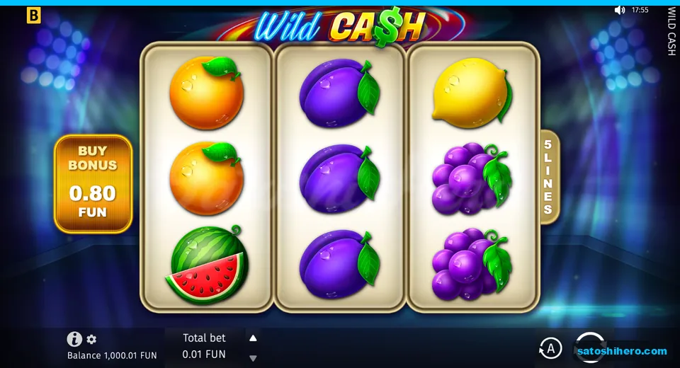 Base screen with fruit symbols and buy panel
