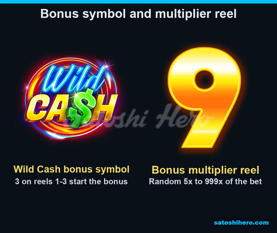 Info screen showing bonus symbol and multiplier digit