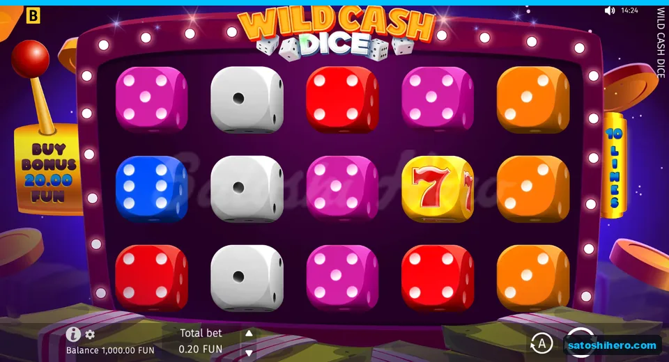 Main screen showing settled dice reels and controls
