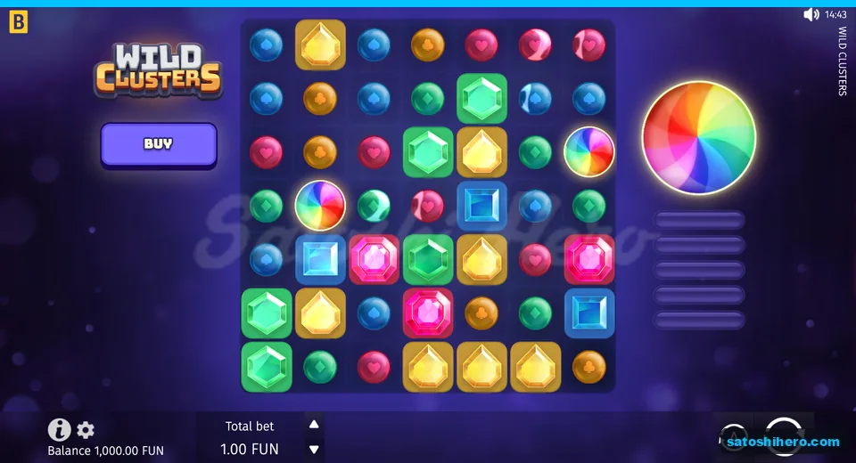 Base screen showing gems, suit orbs and wilds