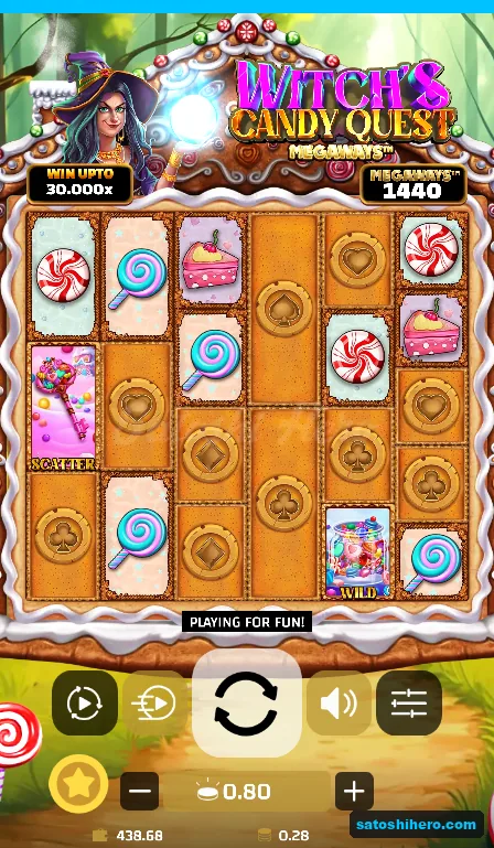Six-reel gingerbread board settled at 0.80 bet