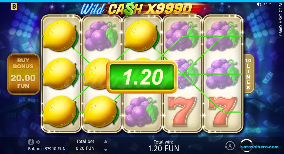 Win screen showing $1.20 lemon line