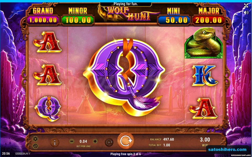 Free spin 3 of 6 showing a gigantic queen