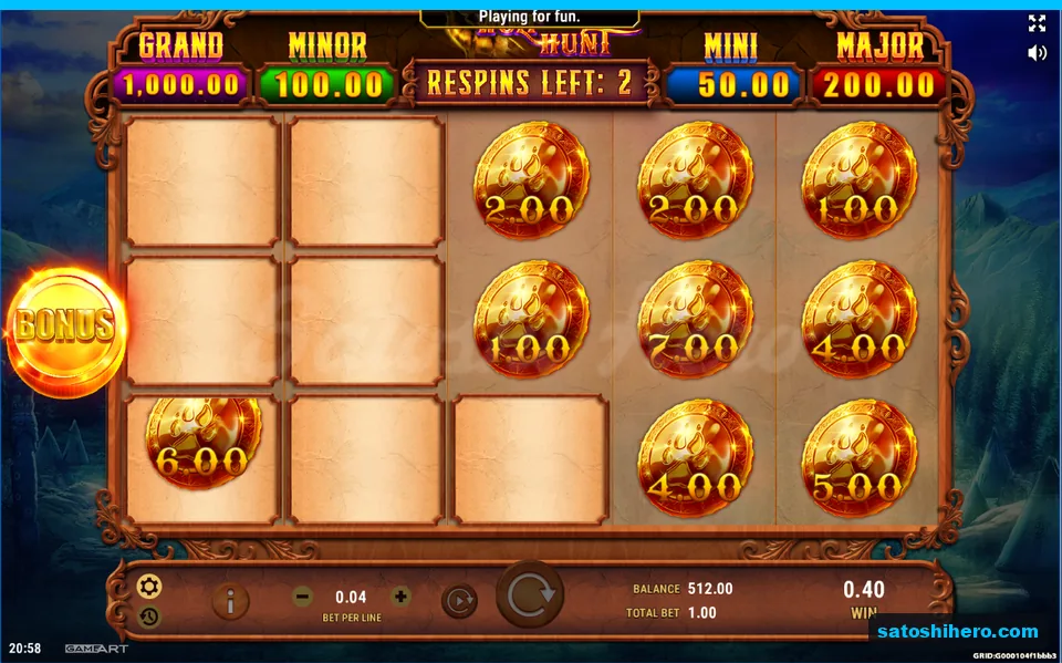 Two respins left with footprint coins locked in parchment cells