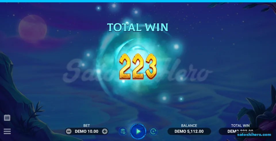 223 total win framed by blue orb