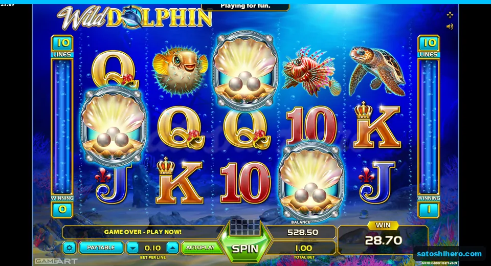 28.70 win shown with three pearl scatters