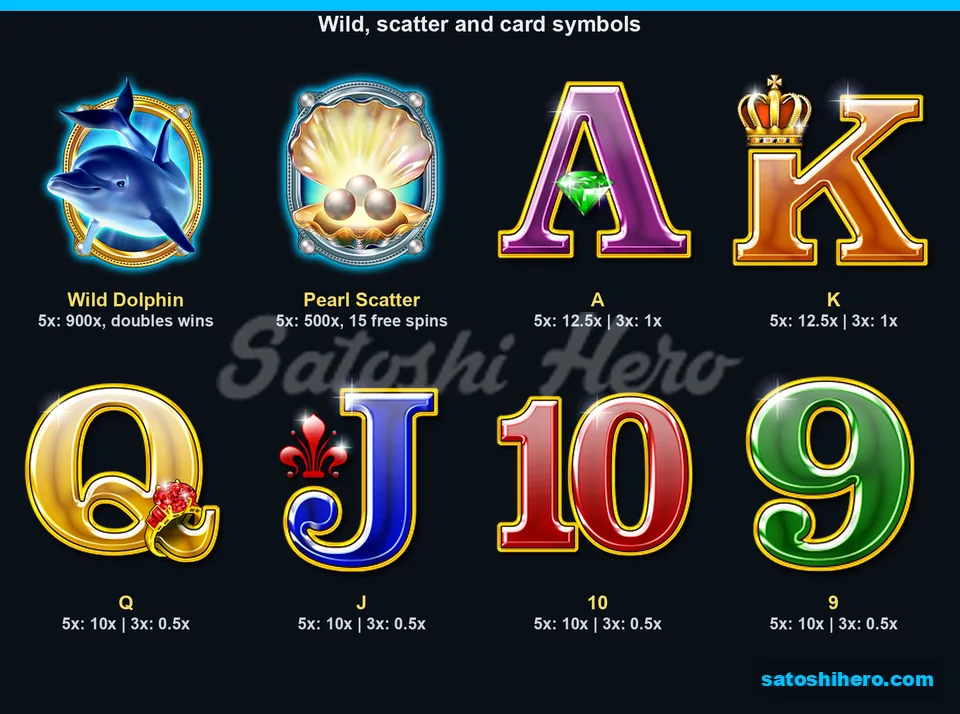 900x wild, pearl scatter and card values displayed