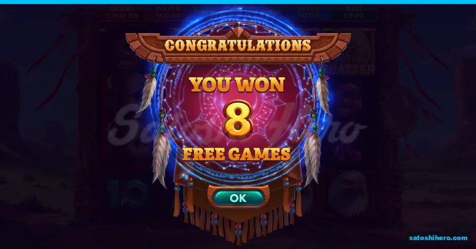 Bonus card awarding eight free games