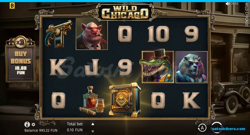 Base screen with animal symbols and buy plate