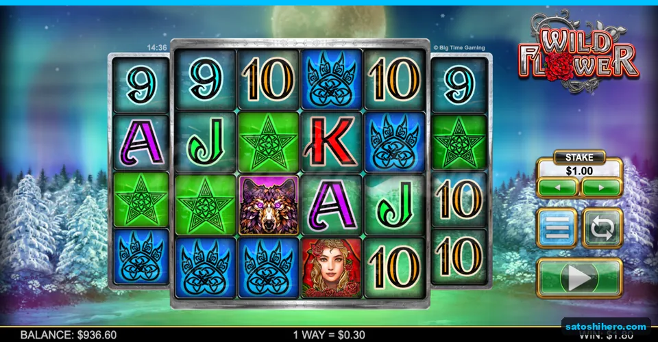 Six-reel grid showing green symbols and $1.80 win