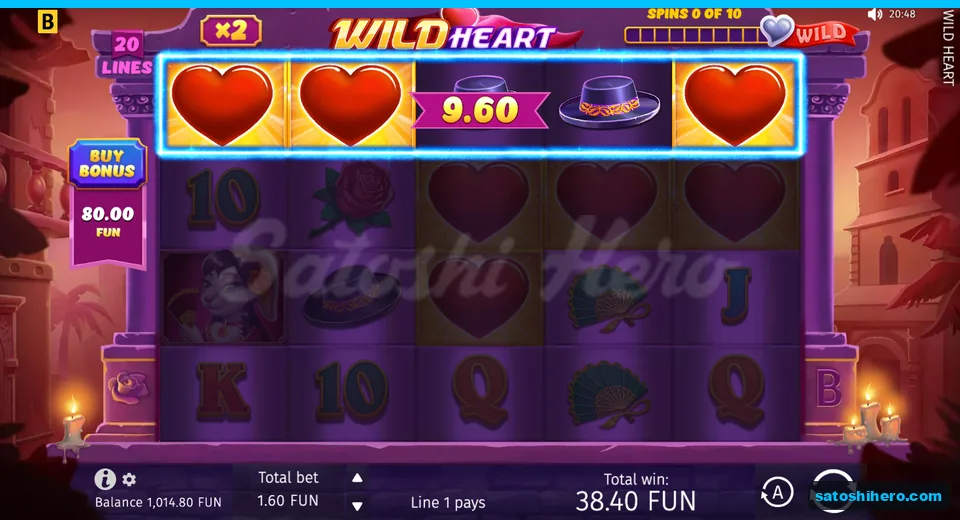 Win screen with wild hearts and hats