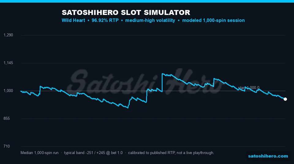 Simulator screen showing blue curve and bands