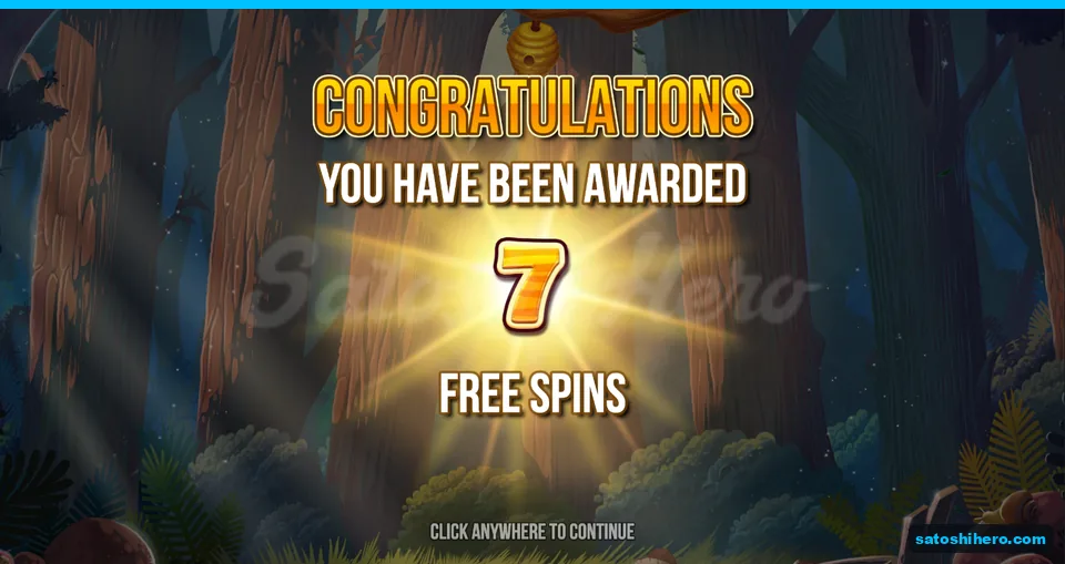 Three Hive symbols award seven spins