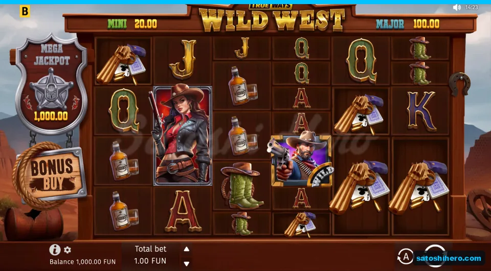 Base screen with cowgirl and gunslinger tiles