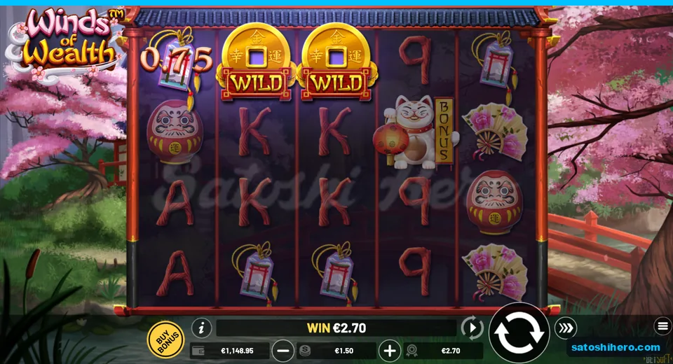 $2.70 line win with two wild coins