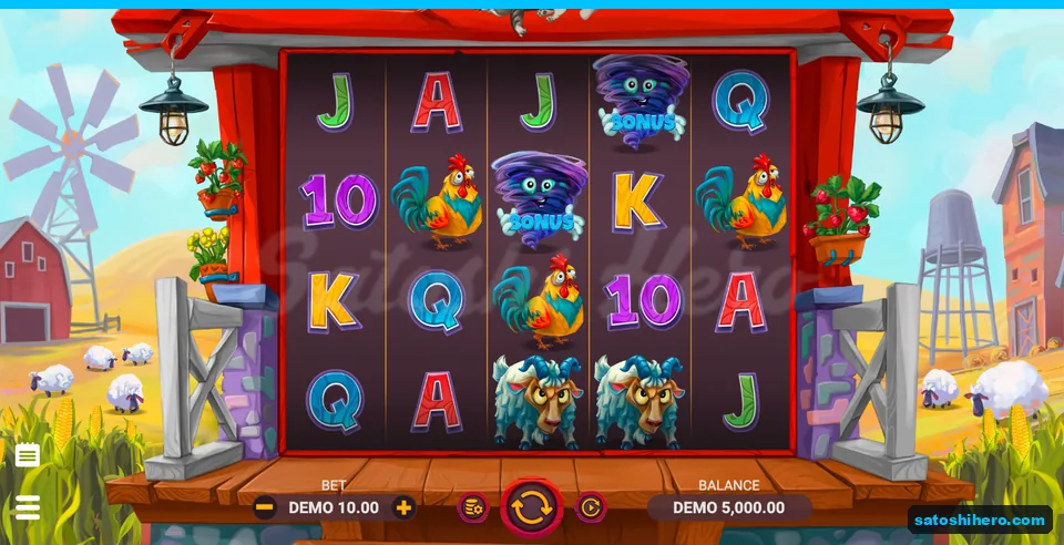 5,000.00 balance shown beside farm symbols and two tornadoes