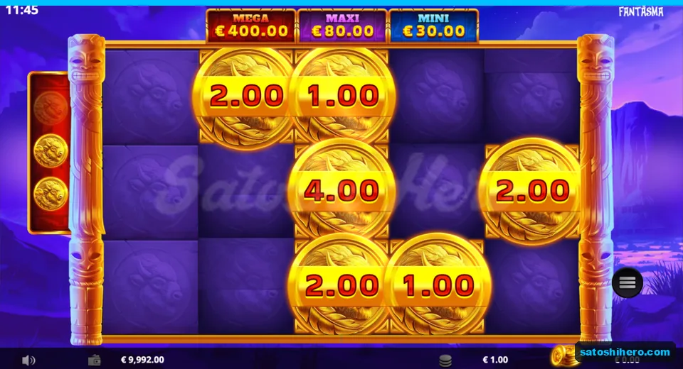 Six gold coins held on expanded grid