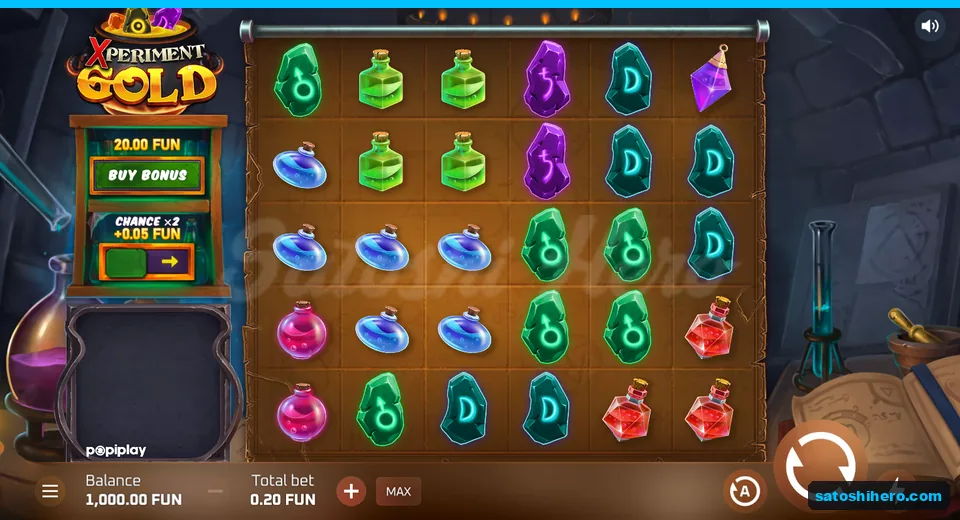 Base game board showing runestones, potion flasks and controls