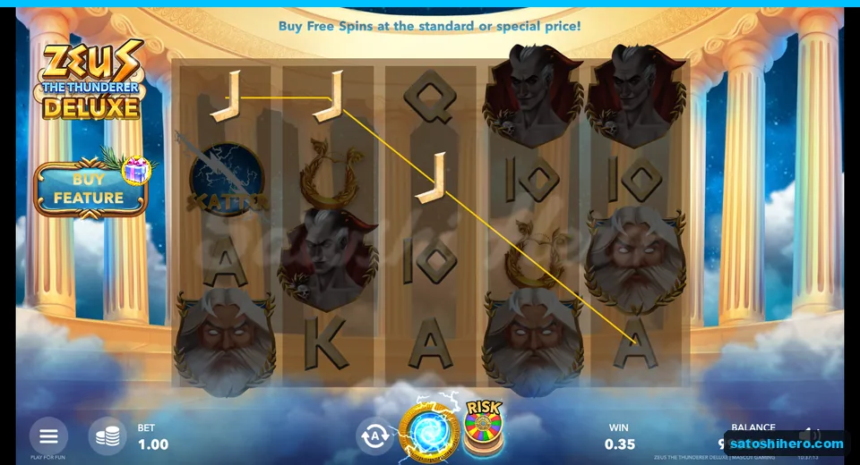 Three highlighted jacks paying 0.35 on the reels